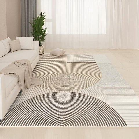 Topology B Circular & Linear Geometrical Pattern Rug - 160 x 200cm - Furnt