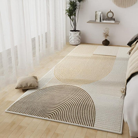 Topology B Circular & Linear Geometrical Pattern Rug - 160 x 200cm - Furnt