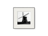 Traditional Windmill in Black & White - Luminous Crystal Porcelain Framed Art Print - Furnt