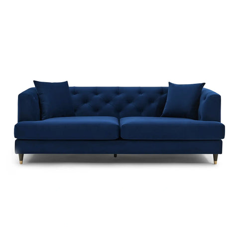 Tribeca Tufted Royal Navy Blue Velvet 3 Seater Sofa