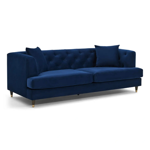 Tribeca Tufted Royal Navy Blue Velvet 3 Seater Sofa