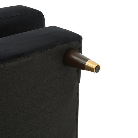 Tribeca Tufted Vintage Black Velvet 3 Seater Sofa