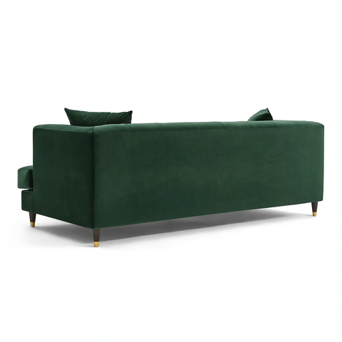 Tribeca Tufted Vintage Dark Green Velvet 3 Seater Sofa