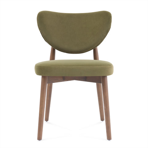 Valen Set of 2 Olive Green Fabric Dining Chairs