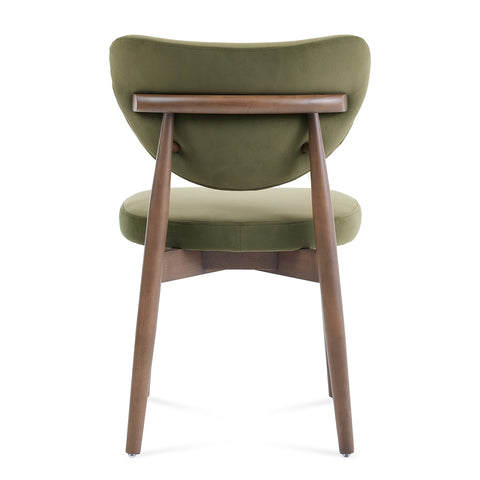 Valen Set of 2 Olive Green Fabric Dining Chairs