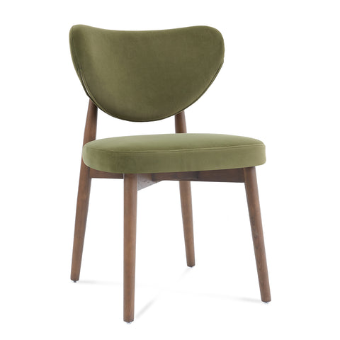 Valen Set of 2 Olive Green Fabric Dining Chairs