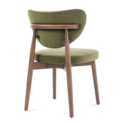Valen Set of 2 Olive Green Fabric Dining Chairs