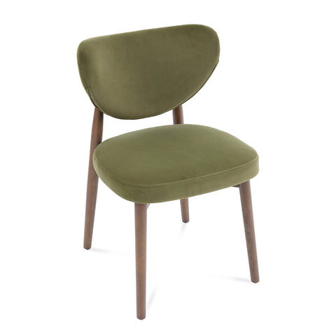 Valen Set of 2 Olive Green Fabric Dining Chairs