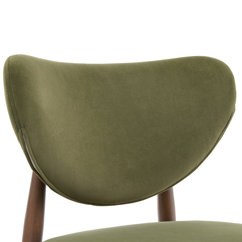 Valen Set of 2 Olive Green Fabric Dining Chairs