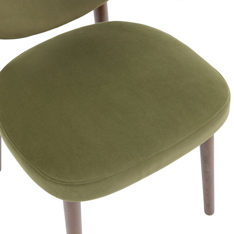 Valen Set of 2 Olive Green Fabric Dining Chairs