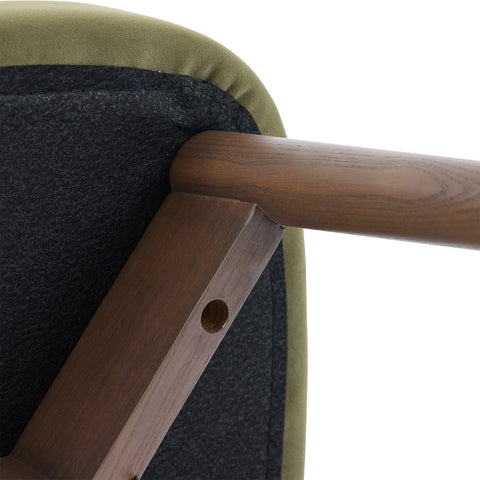 Valen Set of 2 Olive Green Fabric Dining Chairs