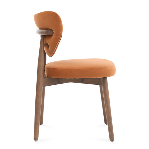 Valen Set of 2 Rusty Orange Fabric Dining Chairs