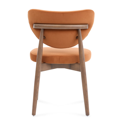 Valen Set of 2 Rusty Orange Fabric Dining Chairs