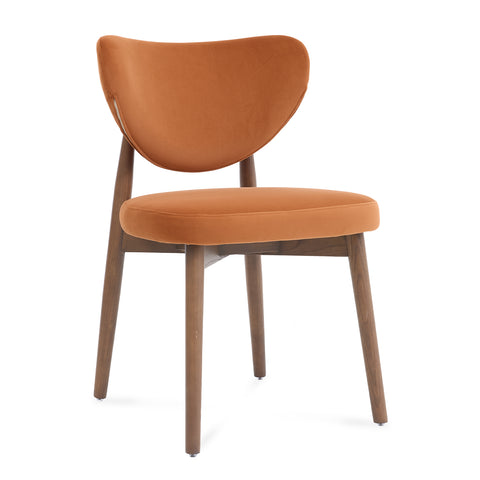 Valen Set of 2 Rusty Orange Fabric Dining Chairs