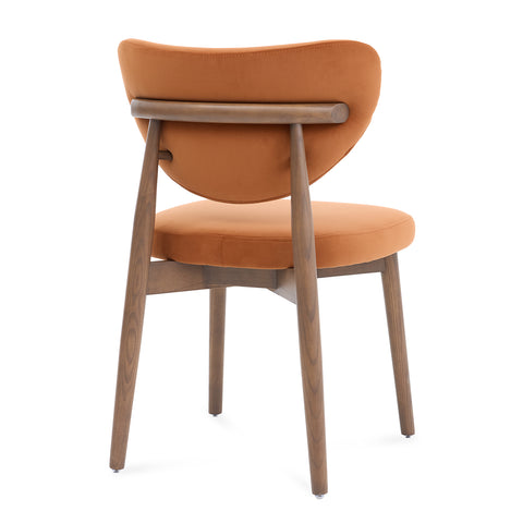 Valen Set of 2 Rusty Orange Fabric Dining Chairs