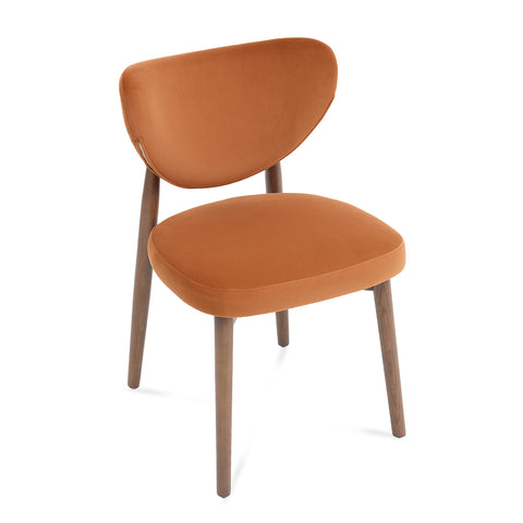 Valen Set of 2 Rusty Orange Fabric Dining Chairs