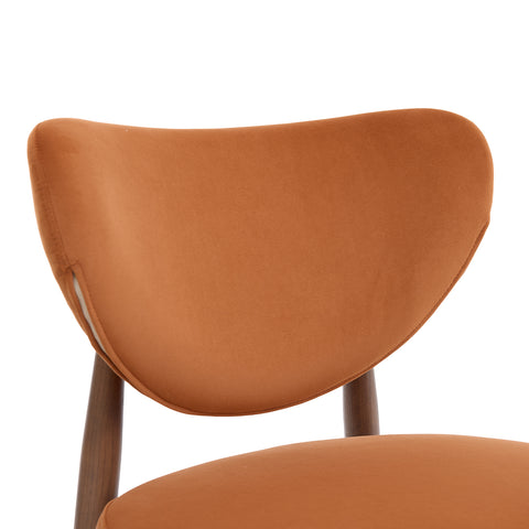 Valen Set of 2 Rusty Orange Fabric Dining Chairs