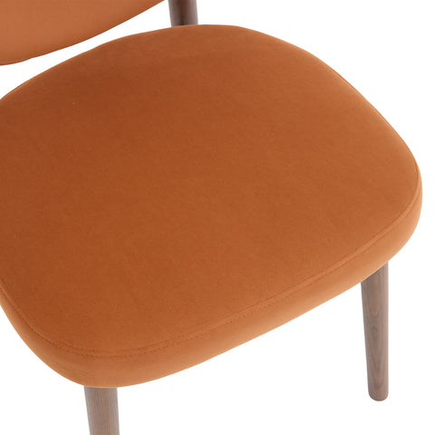 Valen Set of 2 Rusty Orange Fabric Dining Chairs