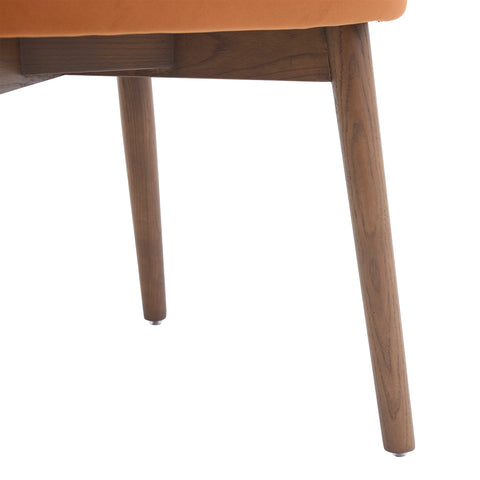 Valen Set of 2 Rusty Orange Fabric Dining Chairs