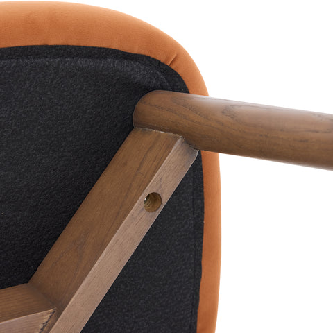 Valen Set of 2 Rusty Orange Fabric Dining Chairs