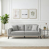 Vedic Stone Grey Fabric 3 Seater Sofa with Tufted Backrest