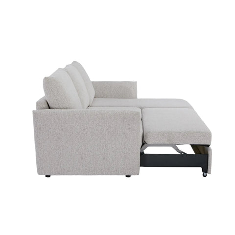 Velin Beige Fabric 3 Seater Reversible Corner Sofa Bed with Storage