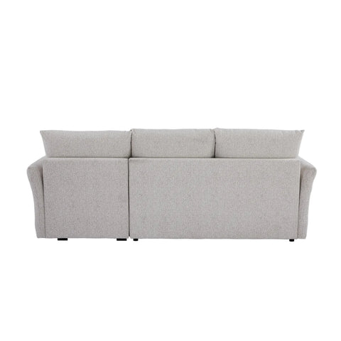 Velin Beige Fabric 3 Seater Reversible Corner Sofa Bed with Storage