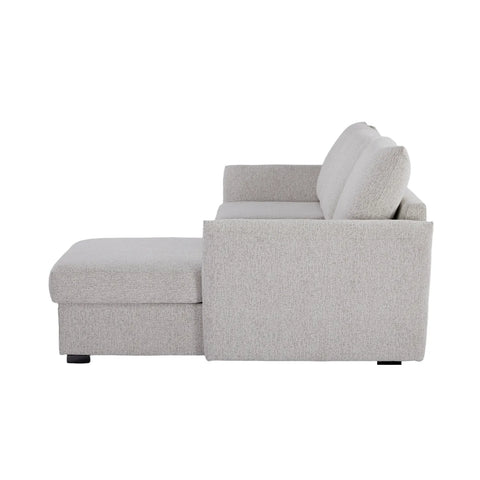 Velin Beige Fabric 3 Seater Reversible Corner Sofa Bed with Storage
