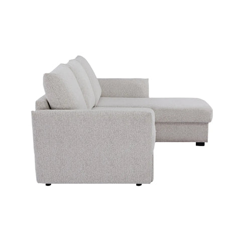 Velin Beige Fabric 3 Seater Reversible Corner Sofa Bed with Storage