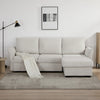 Velin Beige Fabric 3 Seater Reversible Corner Sofa Bed with Storage