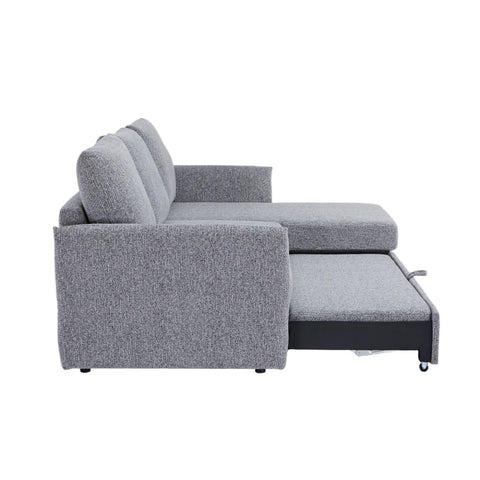 Velin Dark Grey Fabric 3 Seater Reversible Corner Sofa Bed with Storage