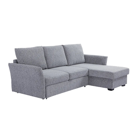 Velin Dark Grey Fabric 3 Seater Reversible Corner Sofa Bed with Storage