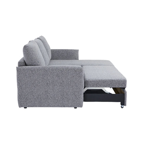 Velin Dark Grey Fabric 3 Seater Reversible Corner Sofa Bed with Storage