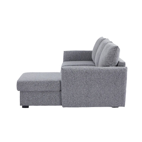 Velin Dark Grey Fabric 3 Seater Reversible Corner Sofa Bed with Storage