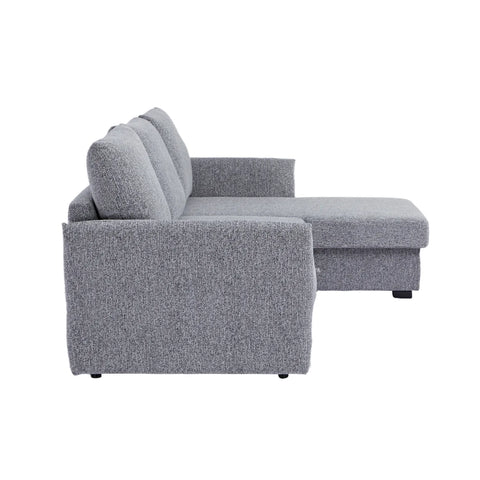 Velin Dark Grey Fabric 3 Seater Reversible Corner Sofa Bed with Storage