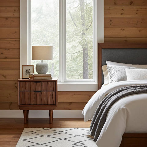 Veneto Walnut Two Drawers Bedside Cabinet