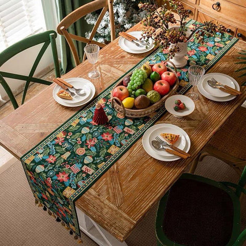 Verdant Garden Tapestry Table Runner - 180 x 35 cm