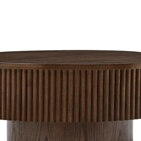 Vivid Walnut Wooden Round Coffee Table