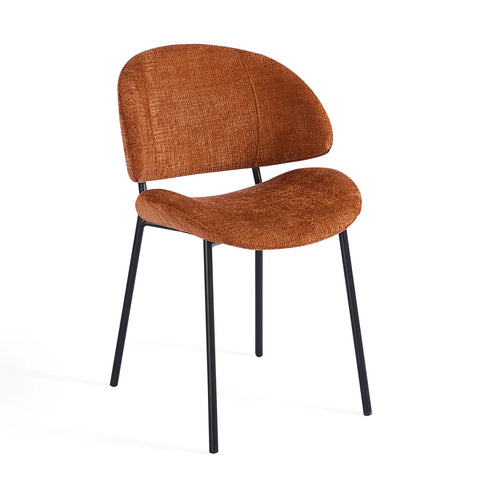 Wexley Set of 4 Velvet Dining Chairs - Burnt Orange