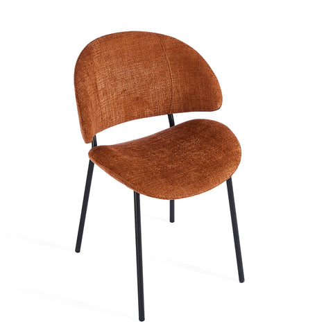 Wexley Set of 4 Velvet Dining Chairs - Burnt Orange