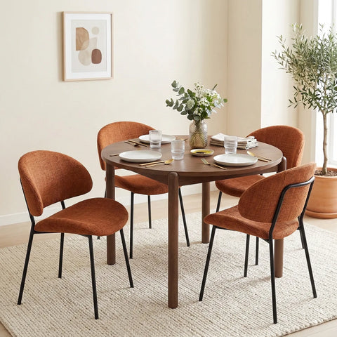 Wexley Set of 4 Velvet Dining Chairs - Burnt Orange