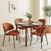 Wexley Set of 4 Burnt Orange Dining Chairs with Black Metal Frame