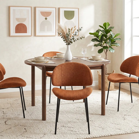 Wexley Set of 4 Velvet Dining Chairs - Burnt Orange