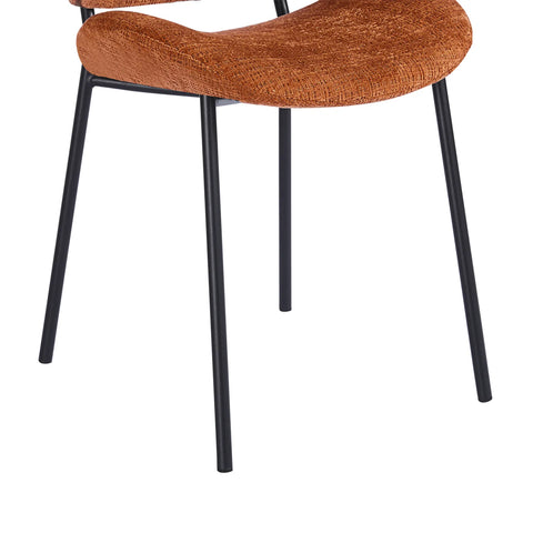 Wexley Set of 4 Velvet Dining Chairs - Burnt Orange