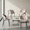 Wexley Set of 4 Cream Dining Chairs with Black Metal Frame
