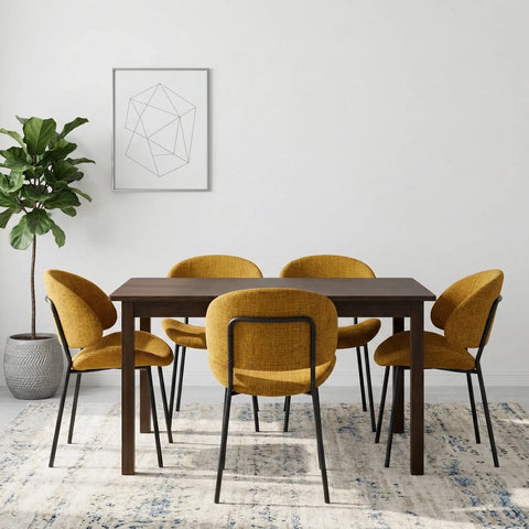 Wexley Set of 4 Velvet Dining Chairs - Mustard