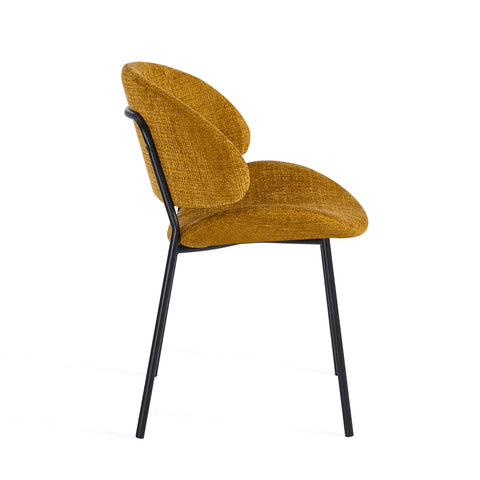 Wexley Set of 4 Velvet Dining Chairs - Mustard