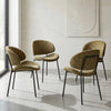 Wexley Set of 4 Olive Green Dining Chairs with Black Metal Frame