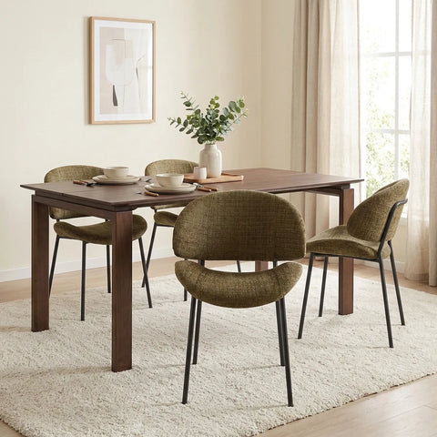 Wexley Set of 4 Velvet Dining Chairs - Olive Green