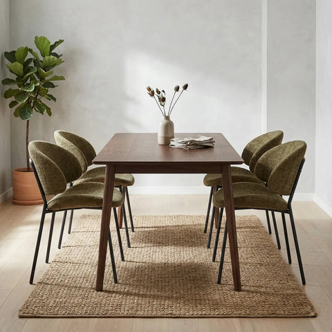 Wexley Set of 4 Velvet Dining Chairs - Olive Green